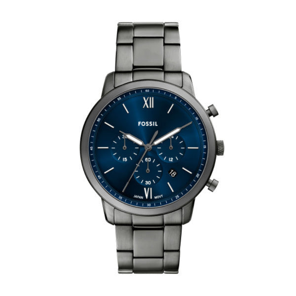 Fossil Neutra Quartz Gunmetal Steel Blue Dial Watch FS6111
