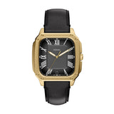 Fossil Corsby Quartz Gold Steel Black Dial 42mm Rectangular Watch FS6151