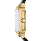 Fossil Corsby Quartz Gold Steel Black Dial 42mm Rectangular Watch FS6151
