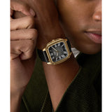 Fossil Corsby Quartz Gold Steel Black Dial 42mm Rectangular Watch FS6151