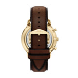 Fossil Neutra Quartz Blue Dial Brown Leather Strap 44mm Watch FS6162