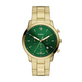 Fossil Neutra Quartz Gold Steel Green Dial 44mm Watch FS6164