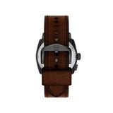 Fossil Machine Big Tic Quartz Black Dial Leather Strap 41mm Watch FS6165