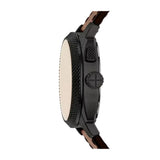 Fossil Machine Big Tic Quartz Black Dial Leather Strap 41mm Watch FS6165