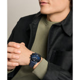 Fossil Neutra Quartz Navy Dial Navy Leather Strap 44mm Watch FS6168