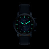 Fossil Neutra Quartz Navy Dial Navy Leather Strap 44mm Watch FS6168