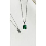 Carat London 9ct White Gold Fulton Emerald Necklace