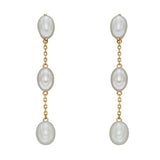 9ct Gold Cultured Pearl Tier Drop Earrings
