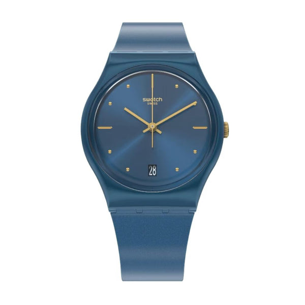 Swatch PearlyBlue Quartz 34mm Watch GN417