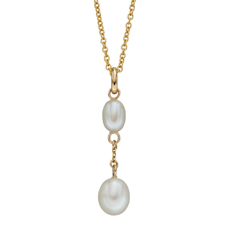 9ct Gold Freshwater Pearls Tier Drop Necklace
