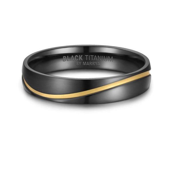 Black Titanium 4.5mm Mens Ring