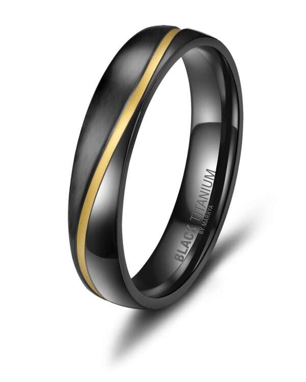 Black Titanium 4.5mm Mens Ring