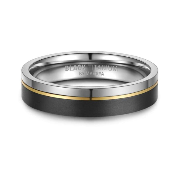 Black Titanium 5mm Mens Ring