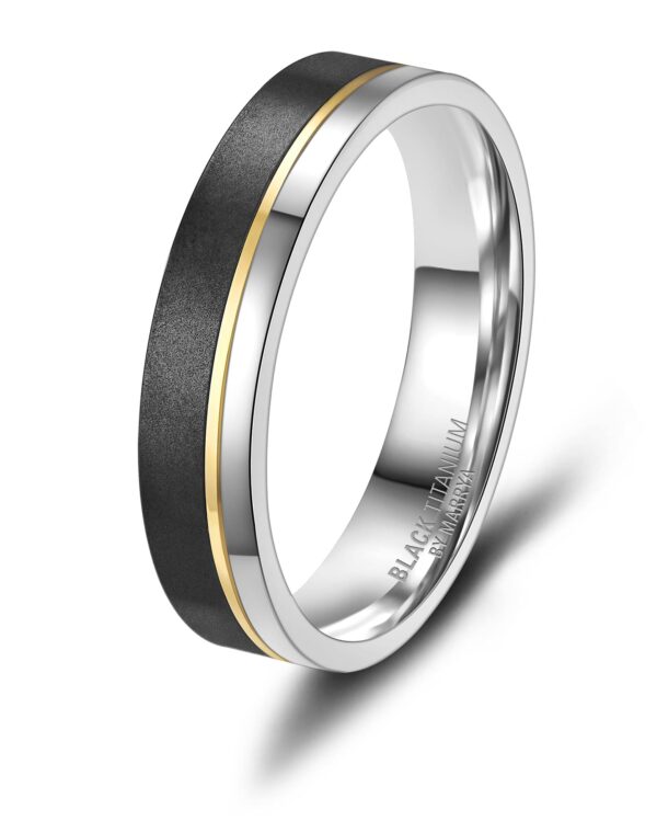 Black Titanium 5mm Mens Ring