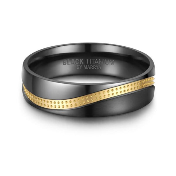 Black Titanium 6mm Mens Ring