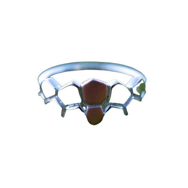House of Lor 9ct Rose Gold and Silver Caric Stone Ring