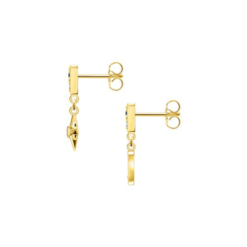 Thomas Sabo Sterling Silver Gold Plated Royalty Star & Moon Earrings