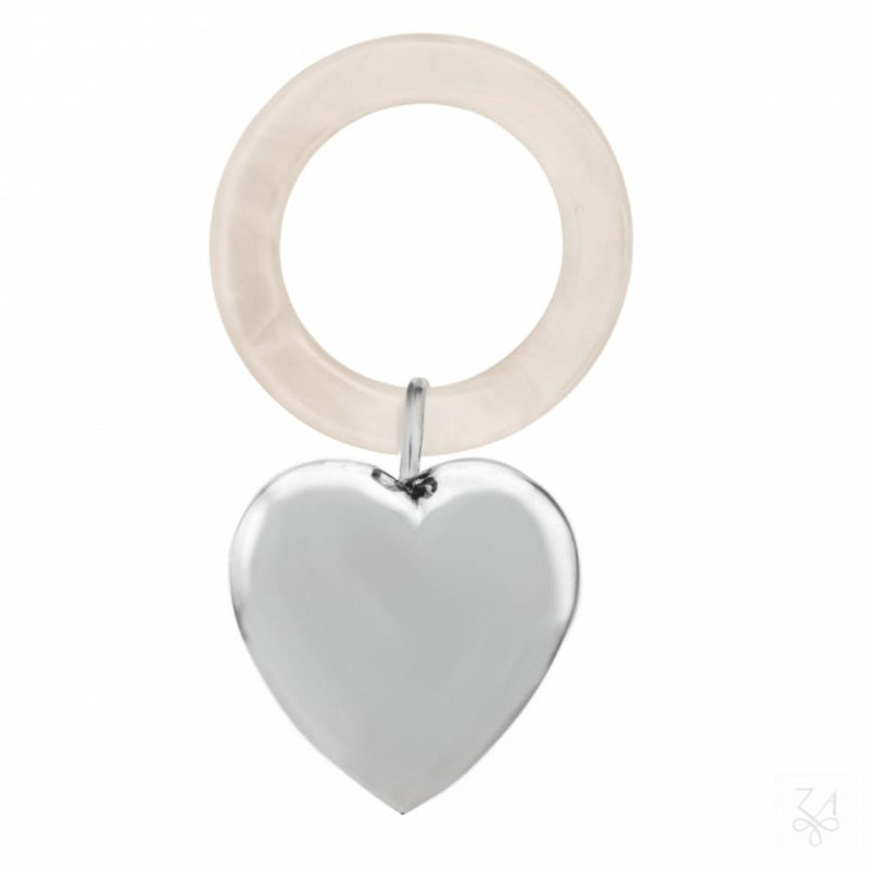 Sterling Silver Baby Heart Rattle