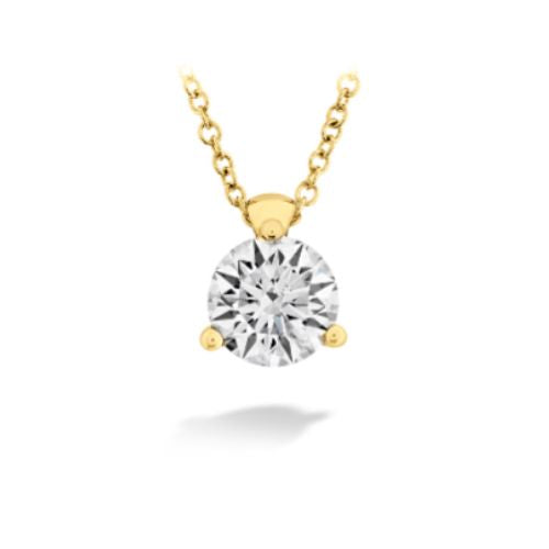 Hearts on Fire 18ct Gold Classic 3 Prong Solitaire Pendant Necklace