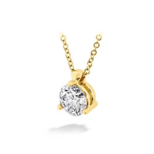Hearts on Fire 18ct Gold Classic 3 Prong Solitaire Pendant Necklace