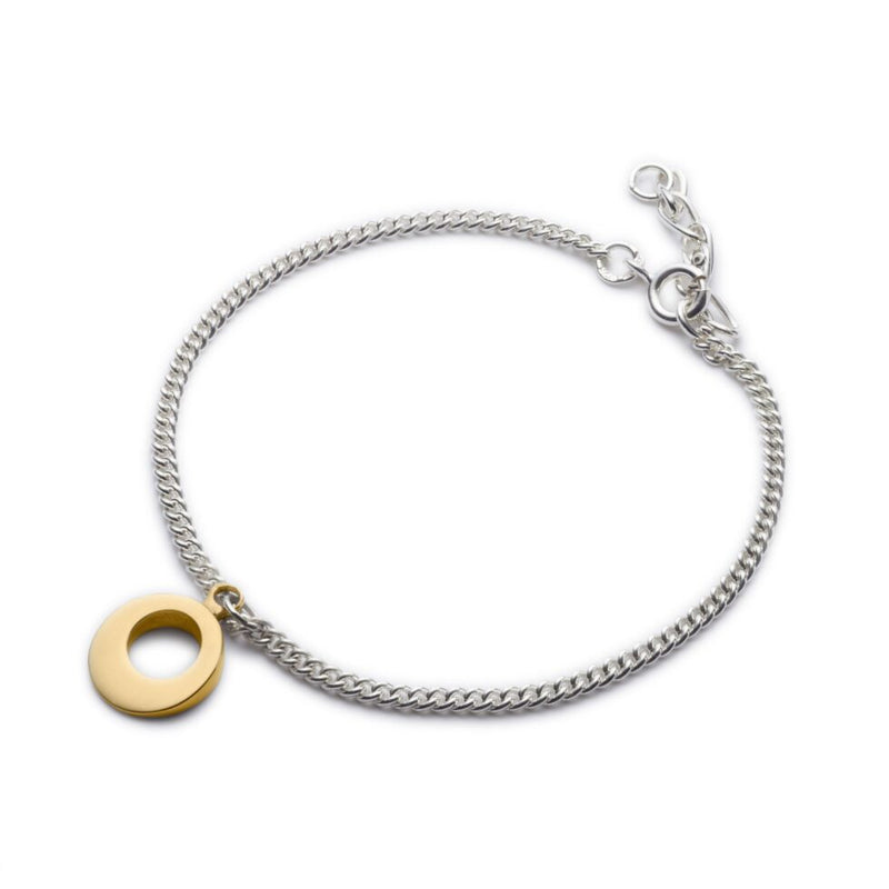 Maureen Lynch Circle of Dreams Silver Bracelet with 9ct Gold Charm