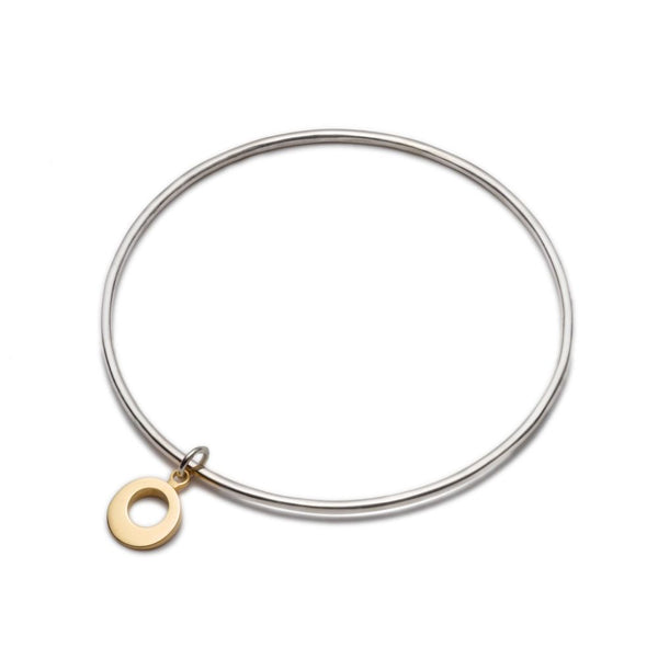 Maureen Lynch Circle of Dreams Silver Bangle with 9ct Gold Charm DL34.SG
