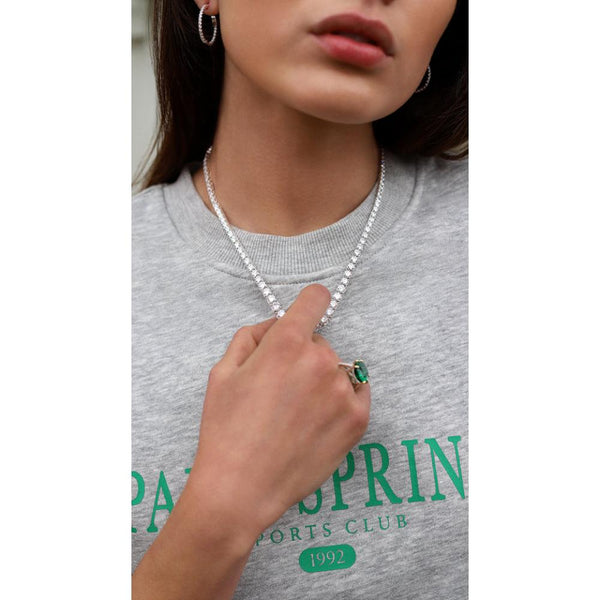 Carat London Taryn Sterling Silver Tennis Necklace
