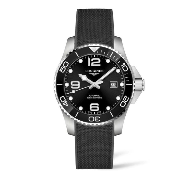 Longines HydroConquest Automatic Black Rubber Strap 43mm Mens Watch L37824569