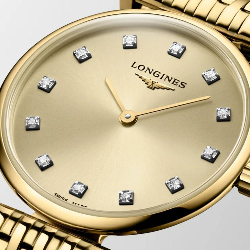 La Grande Classique de Longines Quartz Yellow Gold PVD Steel & Diamond Indexes 24mm Watch L42092378