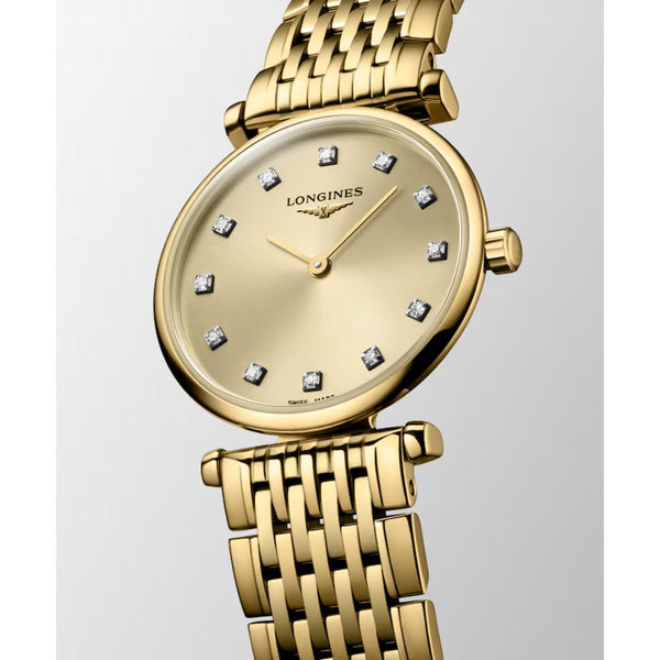 La Grande Classique de Longines Quartz Yellow Gold PVD Steel & Diamond Indexes 24mm Watch L42092378