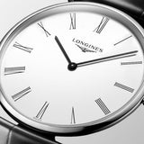 La Grande Classique de Longines Quartz Sliver Steel Leather Strap 36mm Watch L47554112