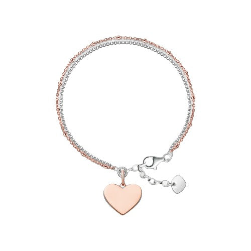 Thomas Sabo 18ct Rose Gold Plated Silver Heart Bracelet LBA0102.415.12