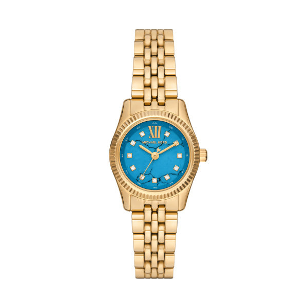 Michael Kors Lexington Quartz Gold Steel Blue Dial 26mm Ladies Watch MK4813