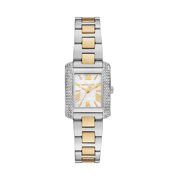 Michael Kors Emery Double Wrap Watch Two Tone Mother of Pearl MK Womens 22mm New ONLY $110 Michael Kors Petite Emery Pavé Silver-Tone Double  main image 3
