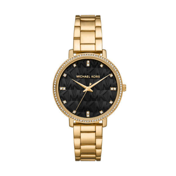 Michael Kors Pyper Quartz Gold Tone Black Dial Watch MK4916