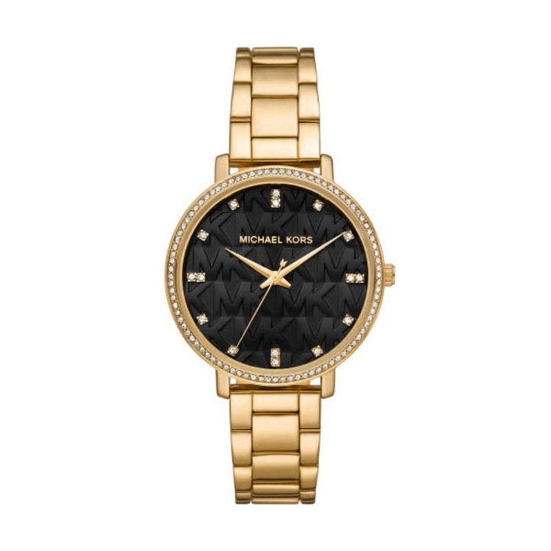 Michael Kors Pyper Quartz Gold Tone Black Dial Watch MK4916