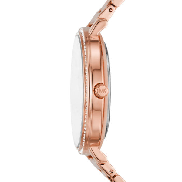 Michael Kors Pyper Pavé Rose Gold Tone Steel White Dial 38mm Ladies Watch MK4917