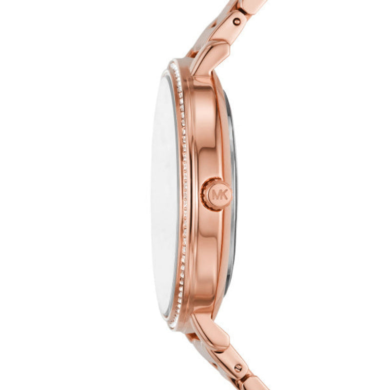 Michael Kors Pyper Pavé Rose Gold Tone Steel White Dial 38mm Ladies Watch MK4917