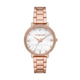 Michael Kors Pyper Pavé Rose Gold Tone Steel White Dial 38mm Ladies Watch MK4917