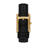 Michael Kors Essex Quartz Gold Tone Steel Black Leather Strap 26mm Watch MK4965