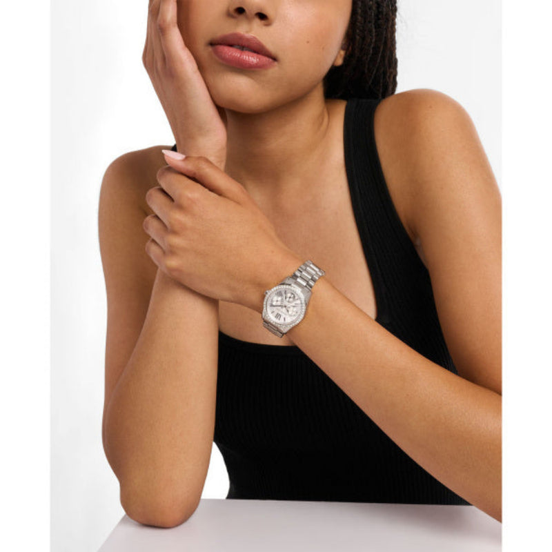 Michael Kors Lexington Quartz Silver Steel White Dial 33mm Ladies Watch MK4979