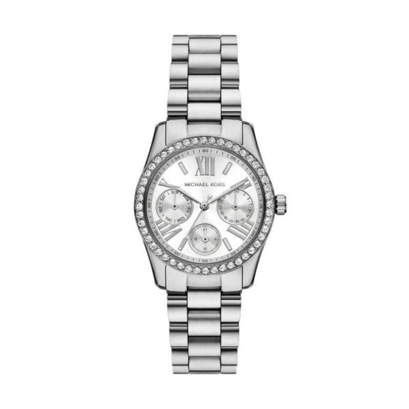 Michael Kors Lexington Quartz Silver Steel White Dial 33mm Ladies Watch MK4979