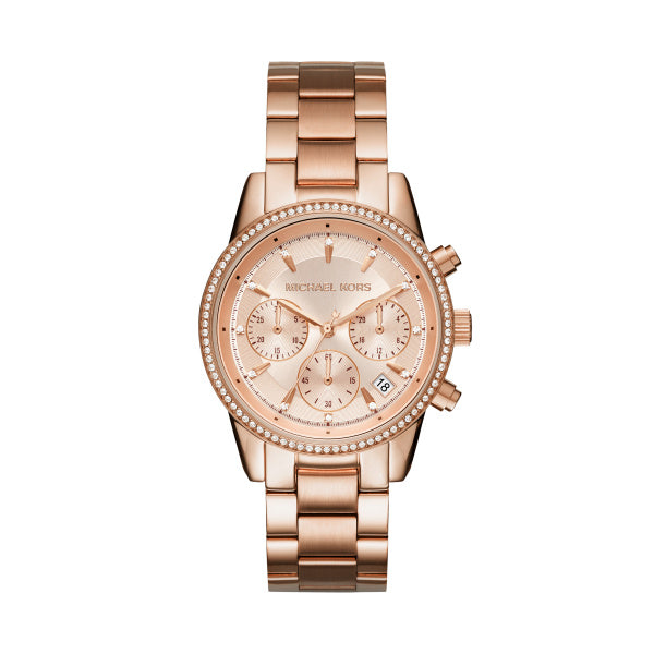 Michael Kors Macy's Ritz Rose Gold Steel 37mm Ladies Watch MK6357