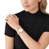 Michael Kors Lennon Quartz Gold Tone White Dial 37mm Ladies Watch MK7361