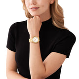 Michael Kors Lennox Quartz Gold Steel White Dial 37mm Ladies Watch MK7391