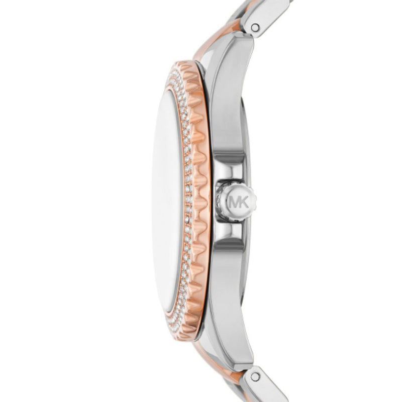 Michael Kors Everest Quartz Two Tone Steel Pink Mother of Pearl 40mm Ladies Watch MK7402