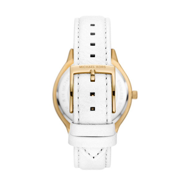 Michael Kors Slim Runway Quartz Leather Strap 38mm Ladies Watch MK7466 / MK7467