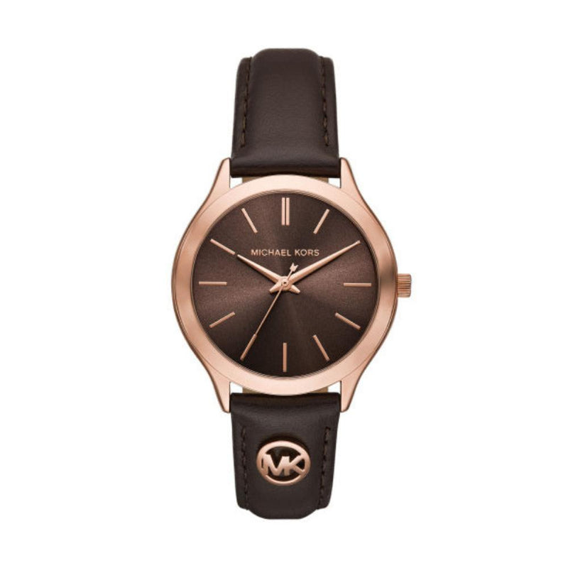 Michael Kors Slim Runway Brown Dial Leather 38mm Ladies Watch