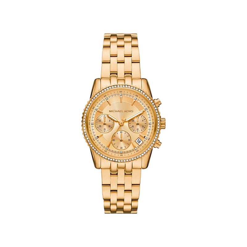 Michael Kors Mini Bryant Quartz Pavé Gold-Tone 35mm Watch MK7530