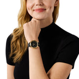 Michael Kors Slim Runway Quartz Black Dial Black Leather Strap 38mm Watch MK7533